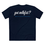 MLKFRTS California Barking Spiders Tee in navy, back: got mlkfrts? in bold script with blame the california barking spiders
