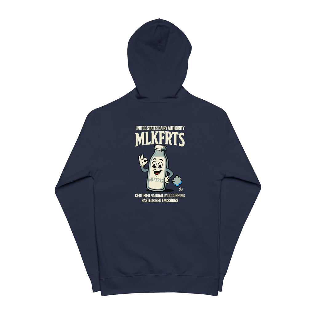 MLKFRTS "Certifiable"  Vintage Milk Jug Zip-Up Hoodie