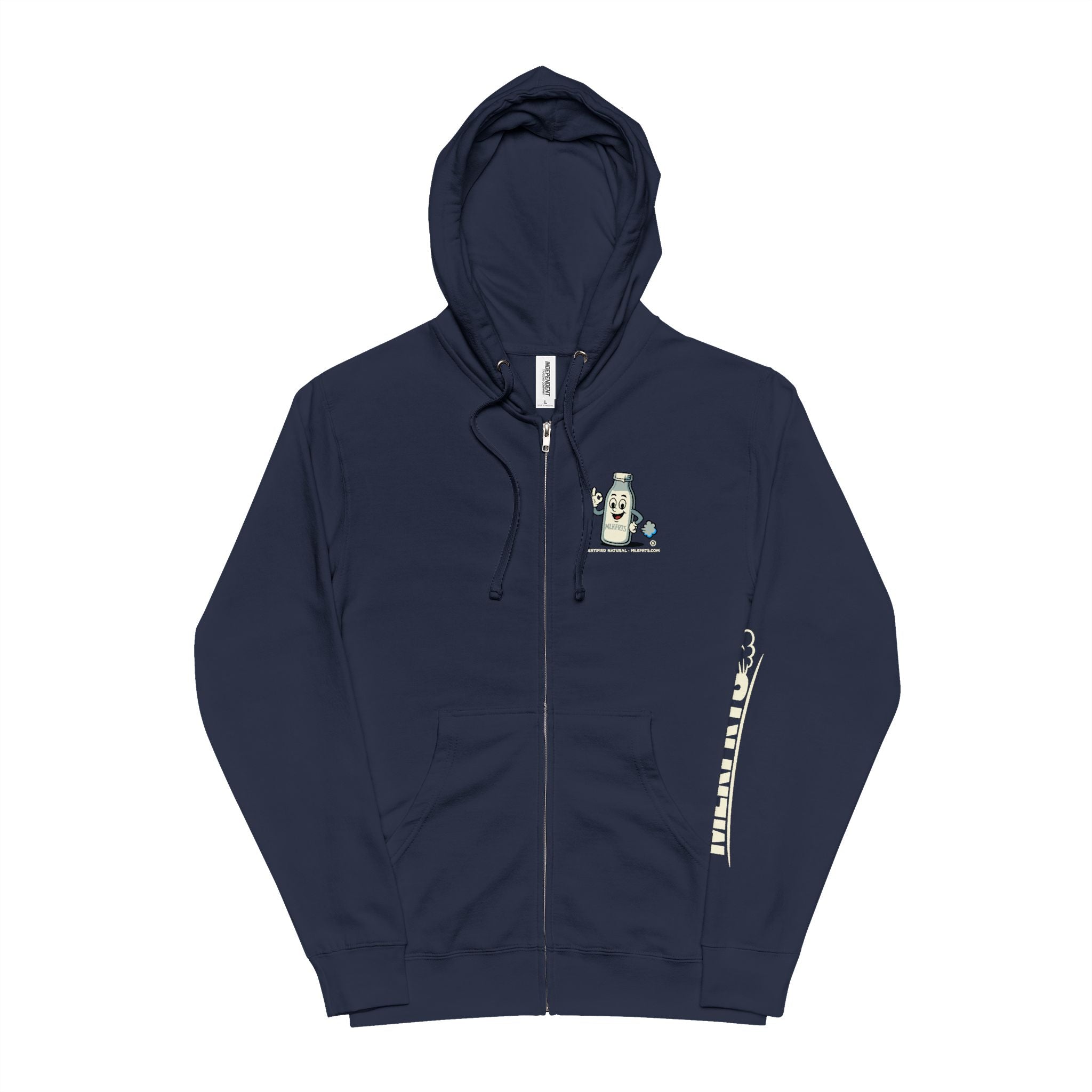 MLKFRTS "Certifiable"  Vintage Milk Jug Zip-Up Hoodie