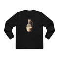 MLKFRTS Volatile Lactose Long Sleeve Tee in black, front view showing the Volatile Lactose grenade graphic