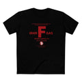 MLKFRTS Grade F Notice of Non-Compliance tee in Black, front view with the red Grade F notice of non-compliance