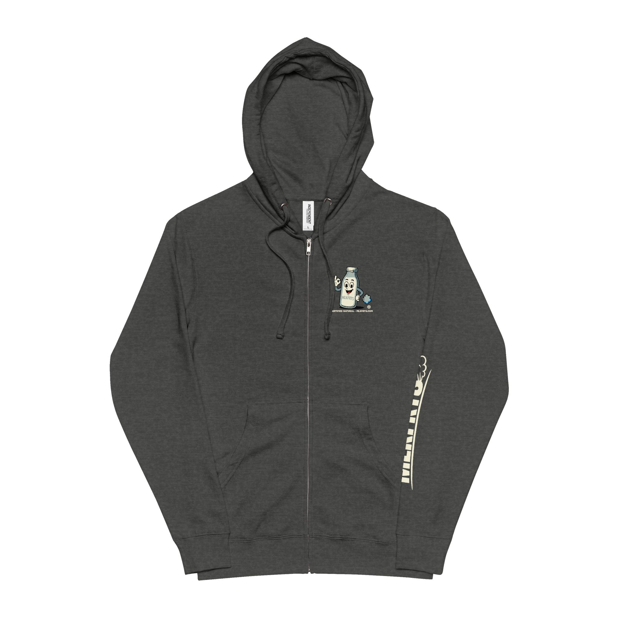 MLKFRTS "Certifiable"  Vintage Milk Jug Zip-Up Hoodie
