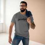 Man wearing the got mlkfrts? Flatus Eruptus Tee in Athletic Heather, got mlkfrts? script on the front