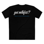 MLKFRTS California Barking Spiders Tee in black, back: got mlkfrts? in bold script with blame the california barking spiders