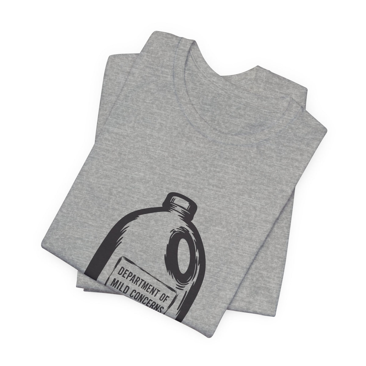 Folded Athletic Heather t-shirt showing the print