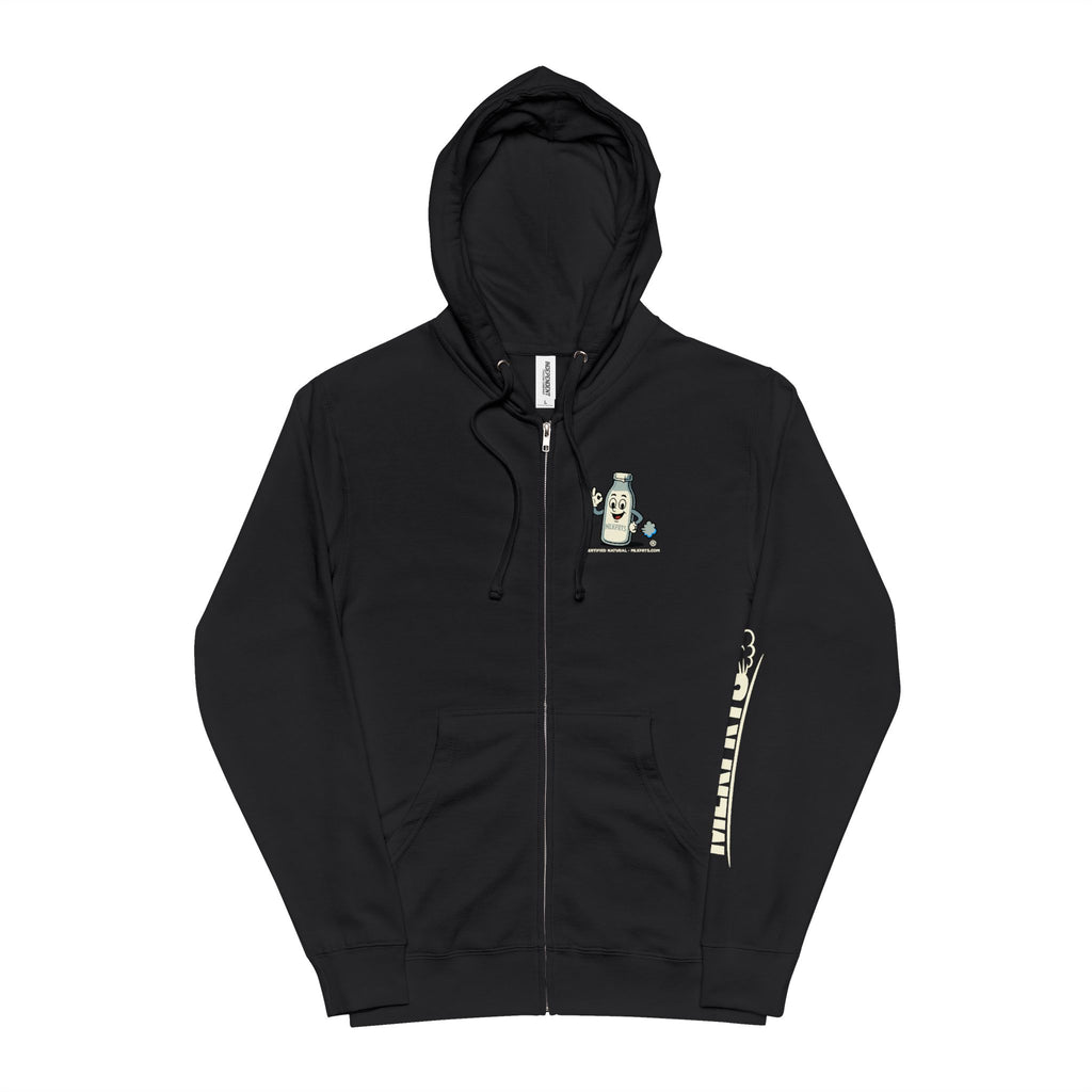 MLKFRTS "Certifiable"  Vintage Milk Jug Zip-Up Hoodie