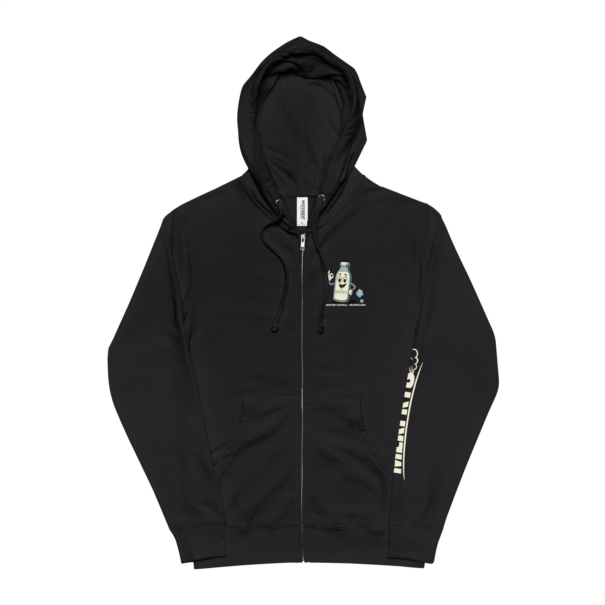 MLKFRTS "Certifiable"  Vintage Milk Jug Zip-Up Hoodie