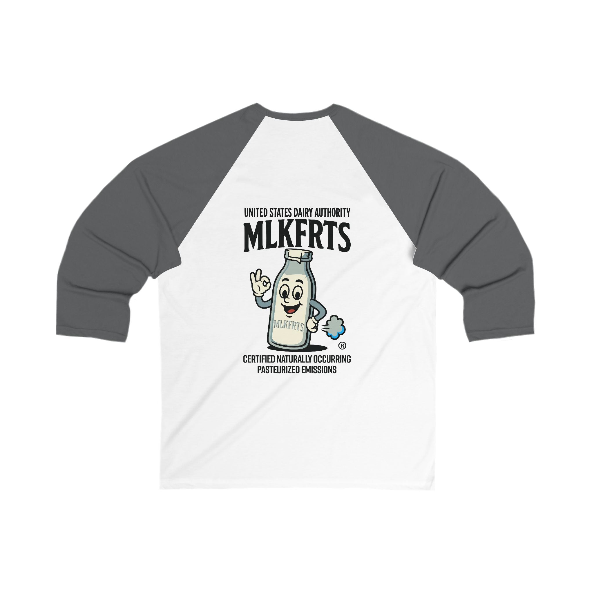 MLKFRTS "Certifiable" Vintage Milk Jug  Raglan 3/4 Sleeve Tee