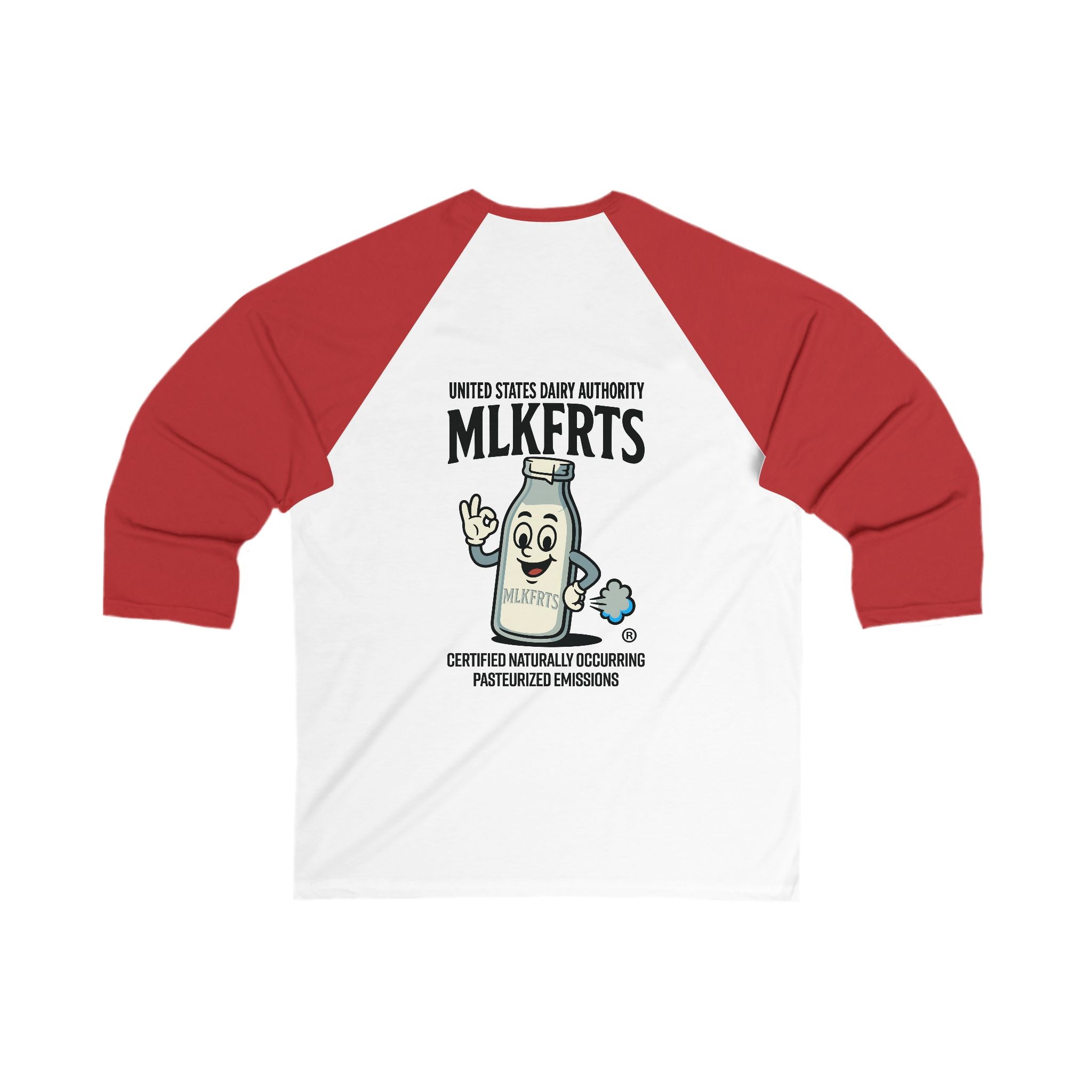 MLKFRTS "Certifiable" Vintage Milk Jug  Raglan 3/4 Sleeve Tee