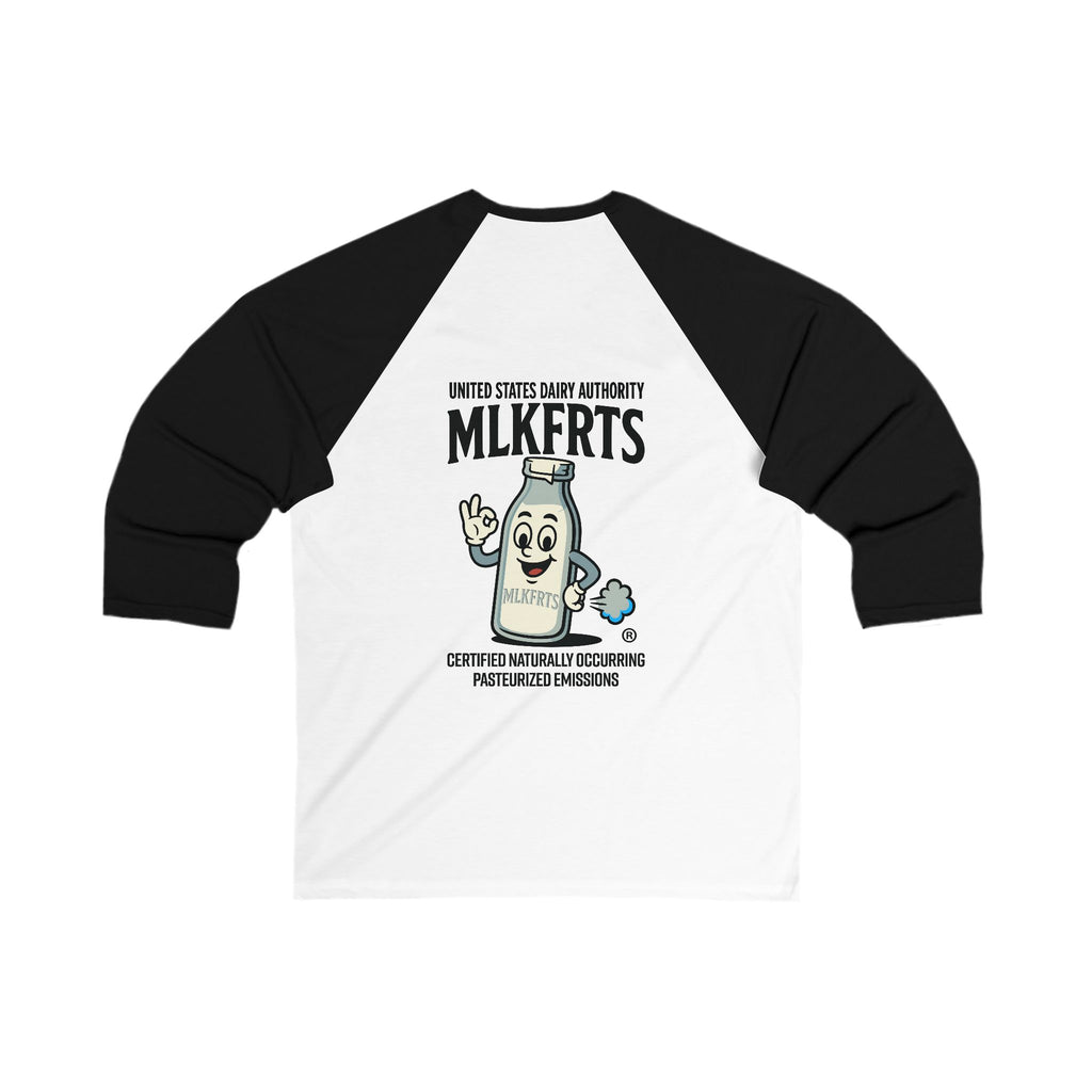 MLKFRTS "Certifiable" Vintage Milk Jug  Raglan 3/4 Sleeve Tee