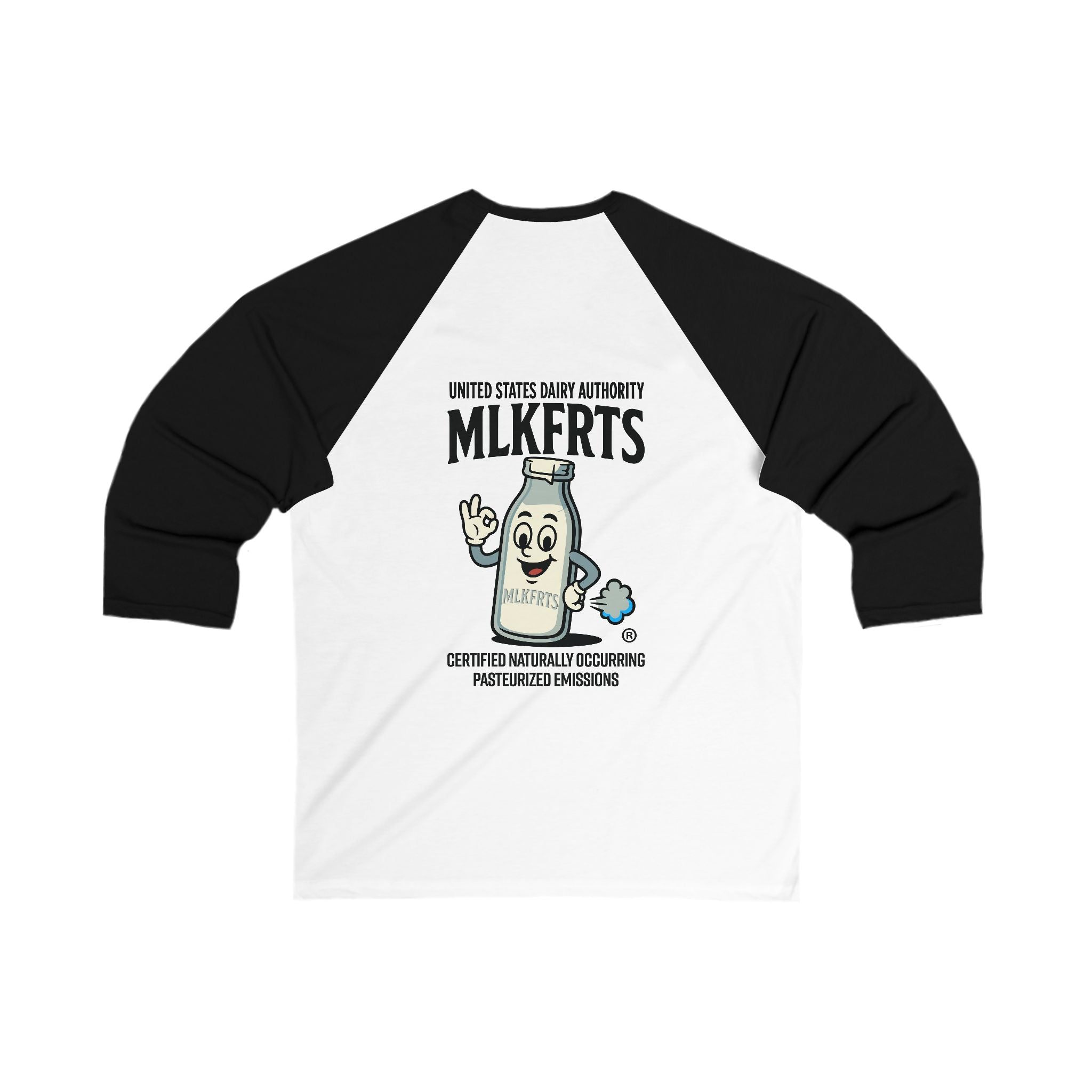 MLKFRTS "Certifiable" Vintage Milk Jug  Raglan 3/4 Sleeve Tee