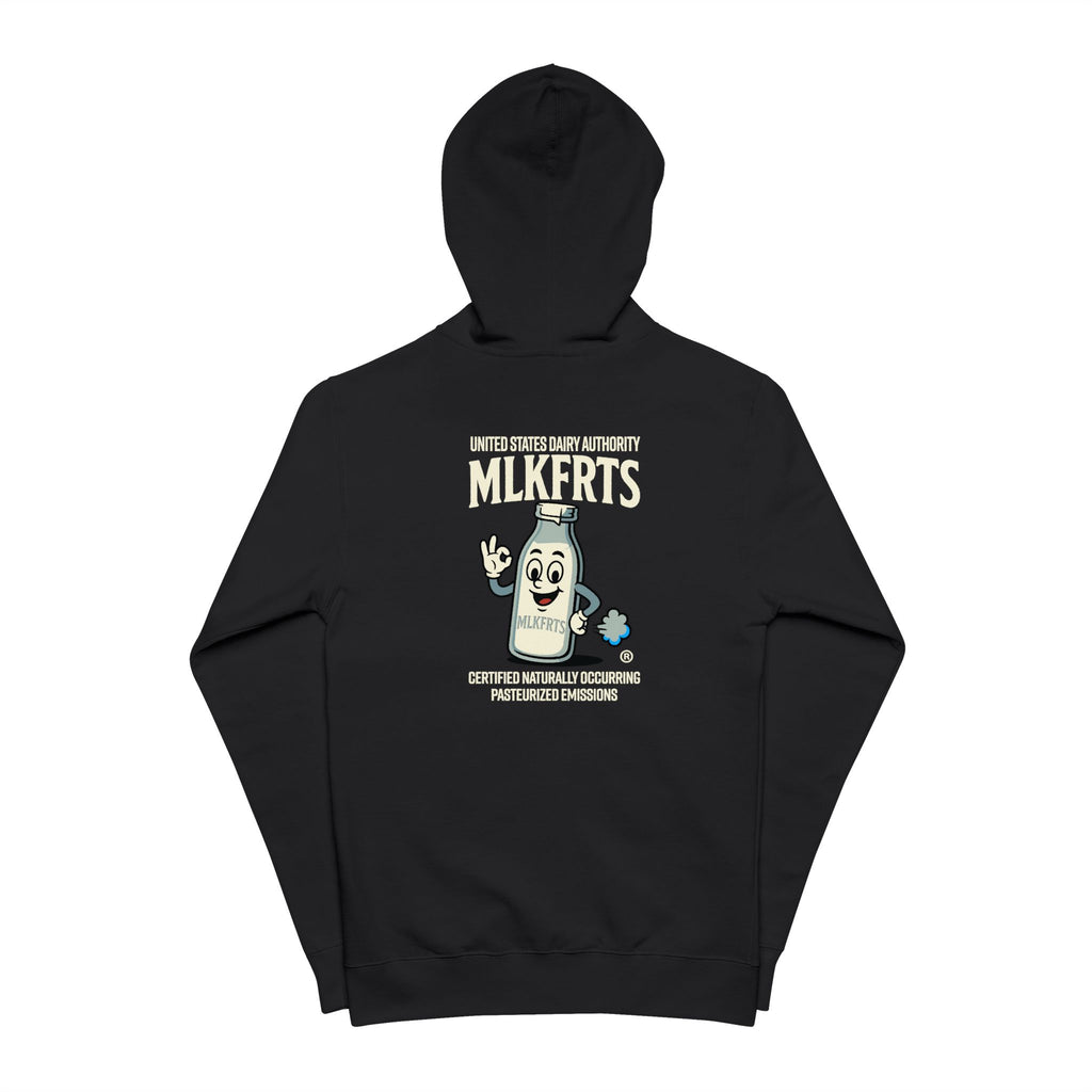 MLKFRTS "Certifiable"  Vintage Milk Jug Zip-Up Hoodie