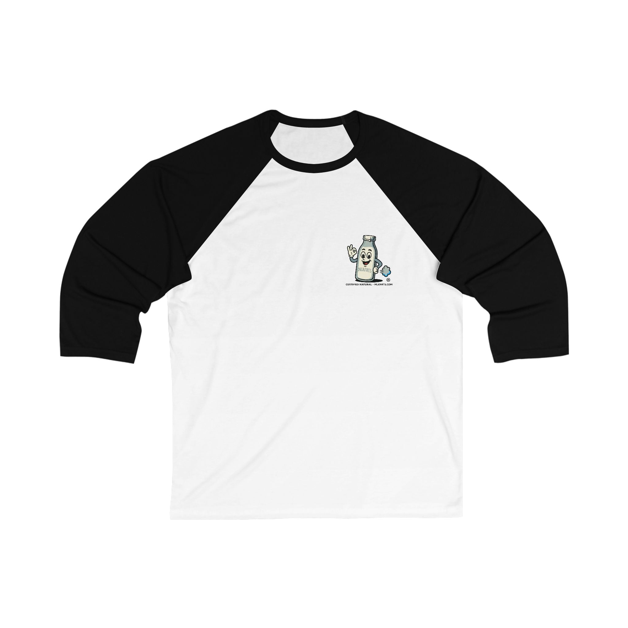 MLKFRTS "Certifiable" Vintage Milk Jug  Raglan 3/4 Sleeve Tee