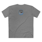 got mlkfrts? Flatus Eruptus Tee in Athletic Heather, back with the Flatus Eruptus gas-mask cow seal on the upper back