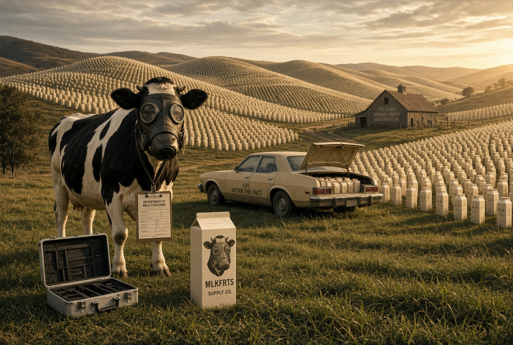 Cows standing in a field, under observation